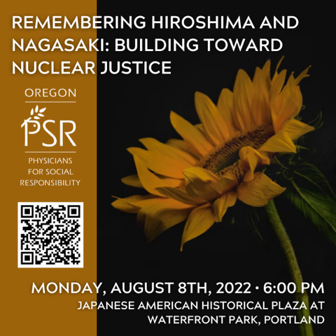 Hiroshima and Nagasaki memorial event flyer 2022