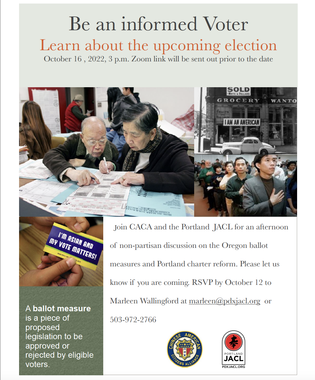  League of Women Voters Information Session with CACA